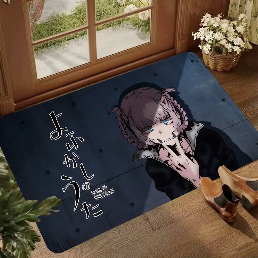 Call Night Nanakusa Nazuna Door Mat Washable Non-Slip Living Room Sofa Chairs Area Mat Kitchen Doormat Area Rug