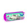coral high Kids Water Green Pink Cat Patterned Three Compartment Pencil Bag 22007