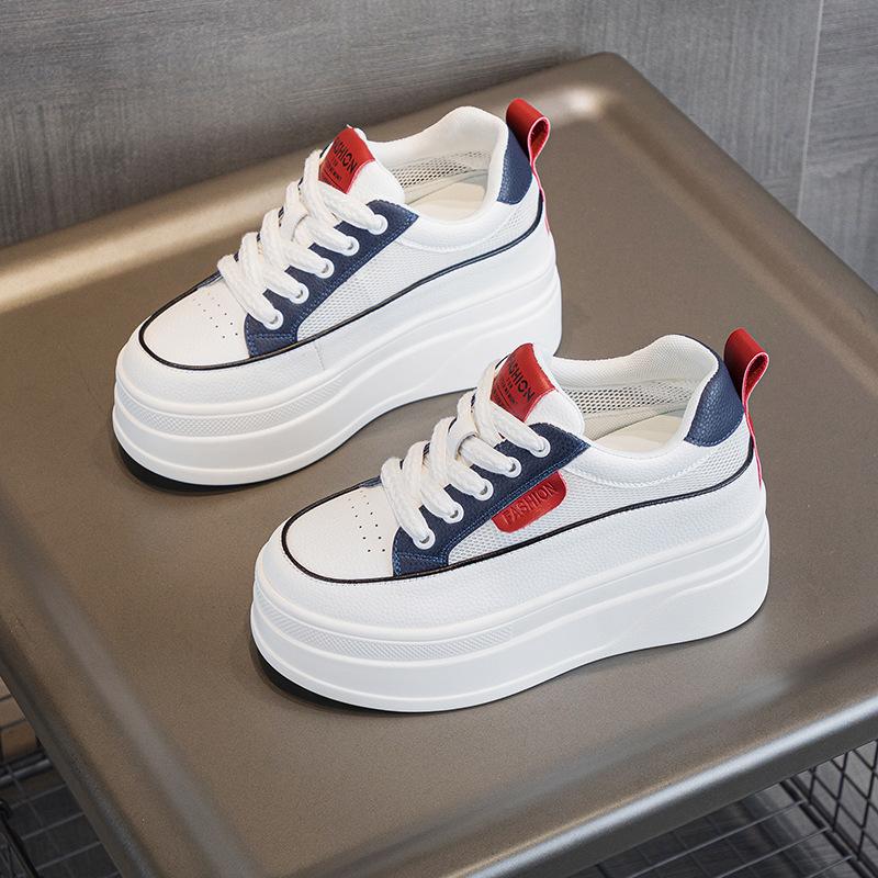 New Inner Heightening Thick-soled Casual High-heeled Little White Shoes Women's Low-top Spring and Summer Versatile Fashion Low-top Women's Shoes