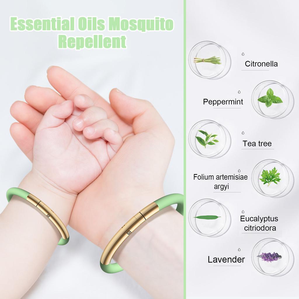 Браслеты от комаров Эфирные масла Водонепроницаемые уличные браслеты без ДЭТА