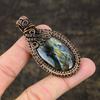 Labradorite Handmade Copper Wire Wrap Jewelry Pendant 2.60" V6s27