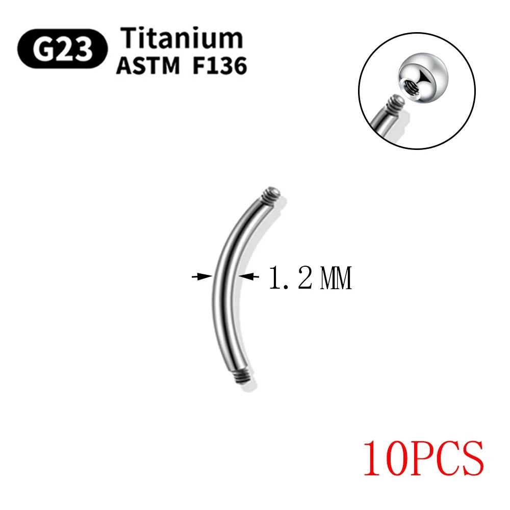 10 шт./лот G23 Титановый изогнутый штанга-основа ASTM F136 Титановый пирсинг брови Rook Украшения Оптовая партия 16G/14G