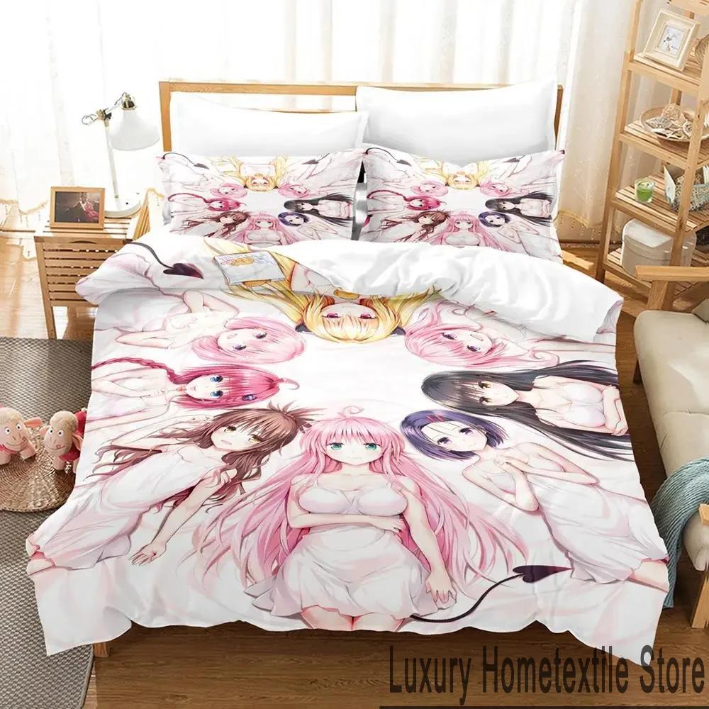 3D Печать To Love Ru Darkness Комплект постельного белья для мальчиков и девочек Размер Twin Queen King Постельное белье Пододеяльник Наволочка Кровать Мальчики Взрослый