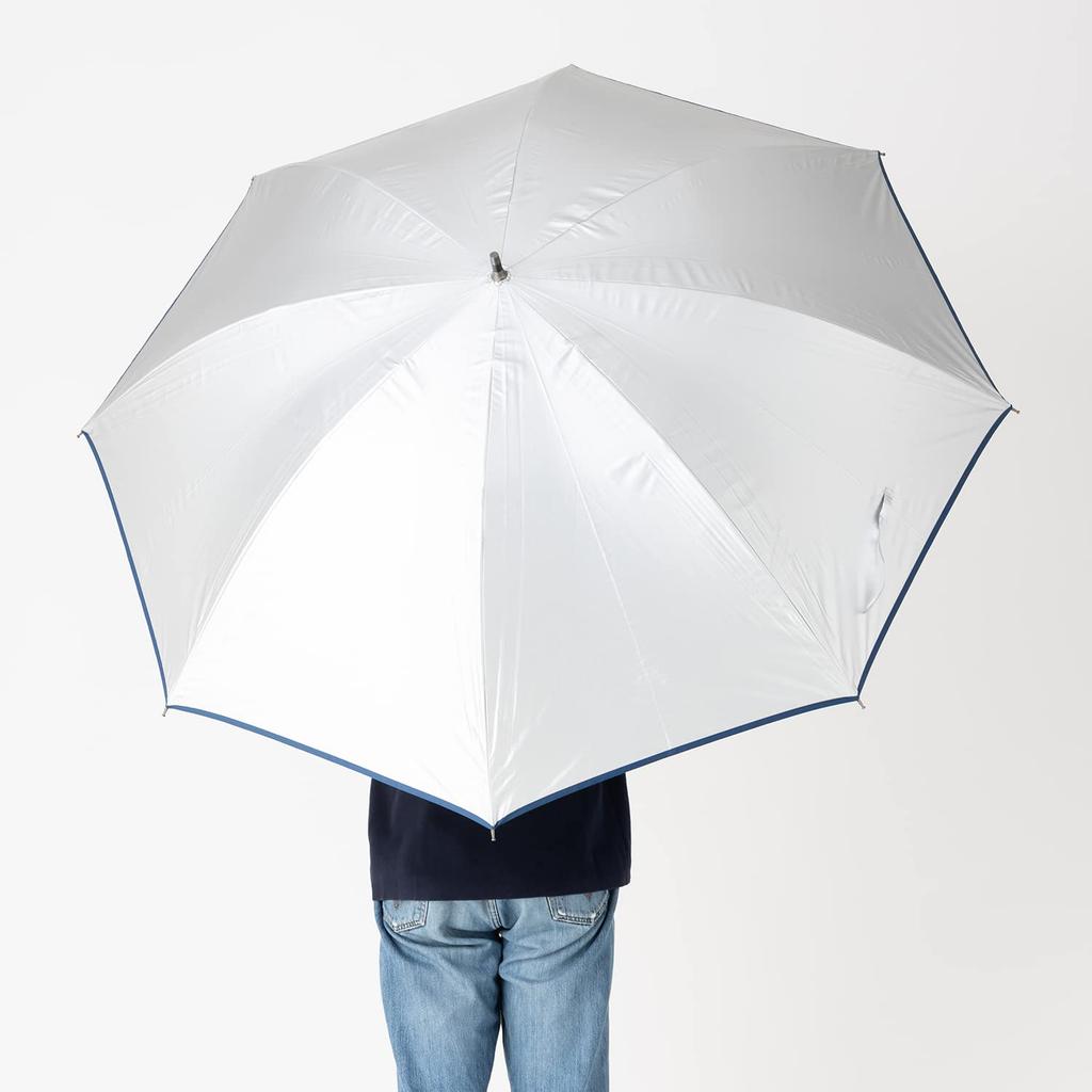 Серебристый зонт-автомат большого размера, диаметр 134 см, спицы 80 см, зонт от солнца, большой зонт для гольфа, зонт Lieben (прибл.). Мужской [LIEBEN-0197]