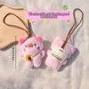 Cartoon Squeak Doll Name Sticker Pendant Frog Pig Rabbit Panda Plush Toy Anti-Lost Mark Luggage Tag Charm Keychain Bag Decor