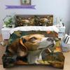 Beagle and Leaves Pattern Bedding Home Decoration Birthday Gift (1 * duvet cover + 2 * pillowcase, without core)
