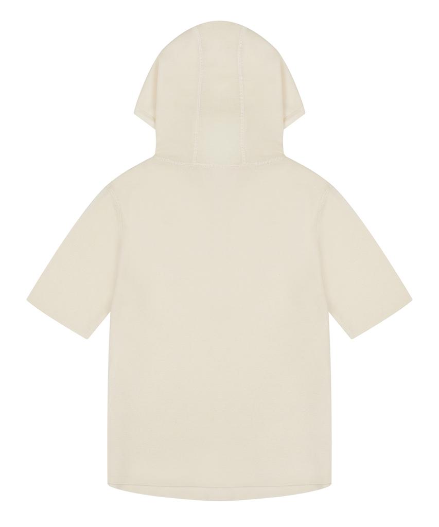 HYEYEONG KIM Wool Hooded Knitted Short Sleeve Top - Ivory