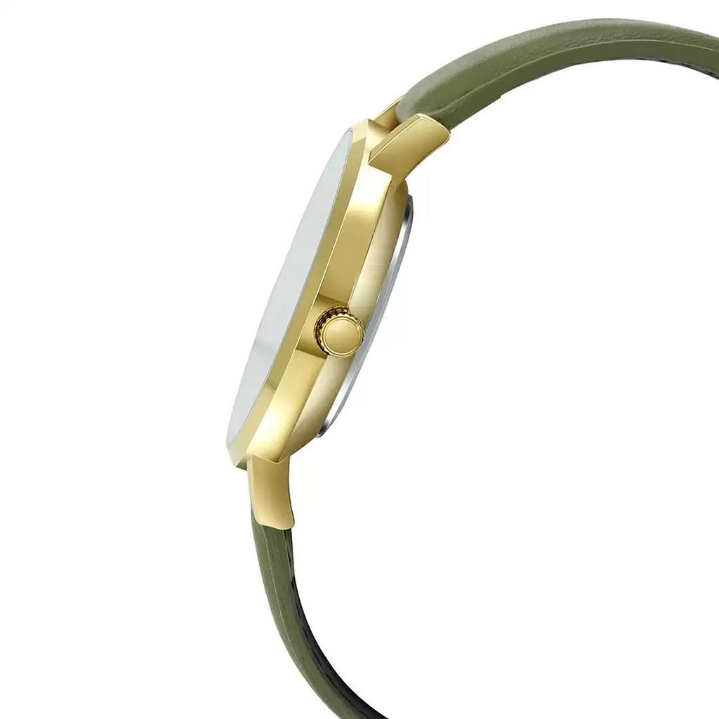 Мужские часы с зеленым кожаным ремешком, Green Leather Men's Watch,  Casio