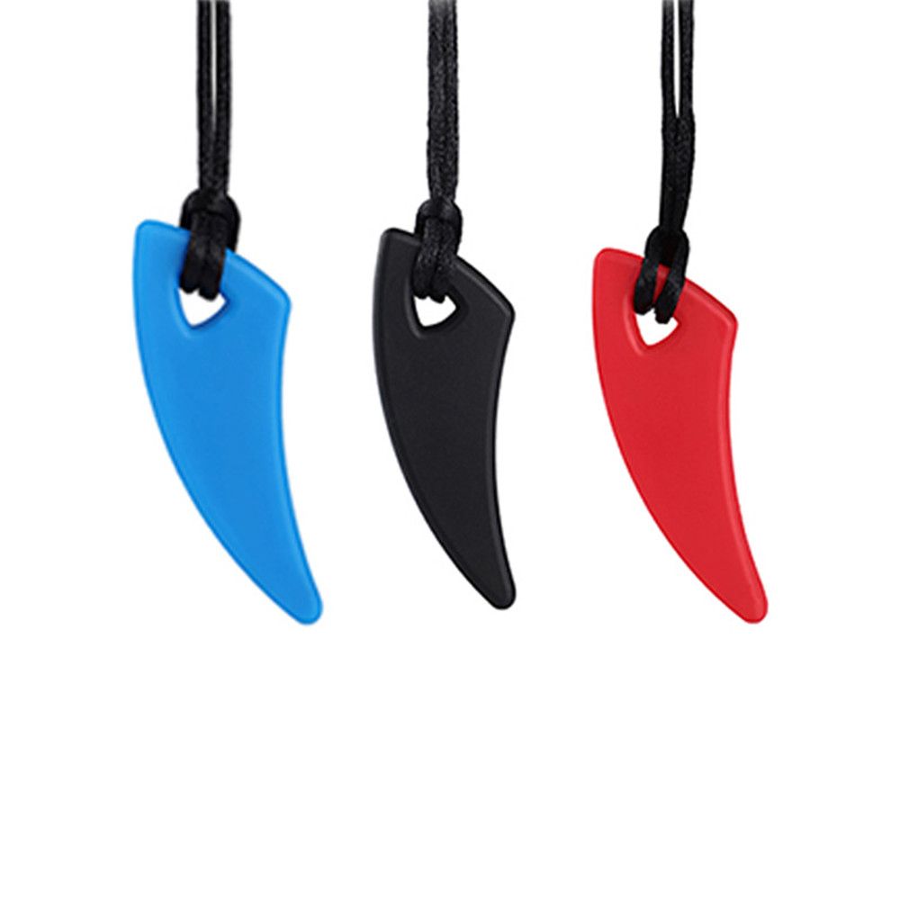 Silicone Anti Autism ADHD Biting Teether Necklace Chewy Necklace Sensory Chew Teething Toys