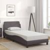 VidaXL Bed Frames with Headboard, Upholstered Bed with Slat Base, Single Bed with Footboard, Adult Bedroom Bed, Grey 373121