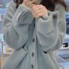 Вязаный свитер молочно-голубой топ утолщенное пальто-свитер для женщин осень весна высококлассный дизайнерский нишевый