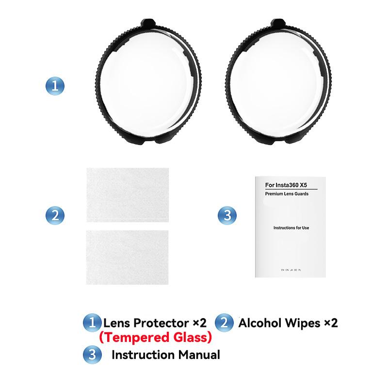 Для Insta 360 X5 Защитные линзы HD Оптическое стекло Защитная крышка Съемный Защита камеры от царапин Для аксессуара Insta360 X5