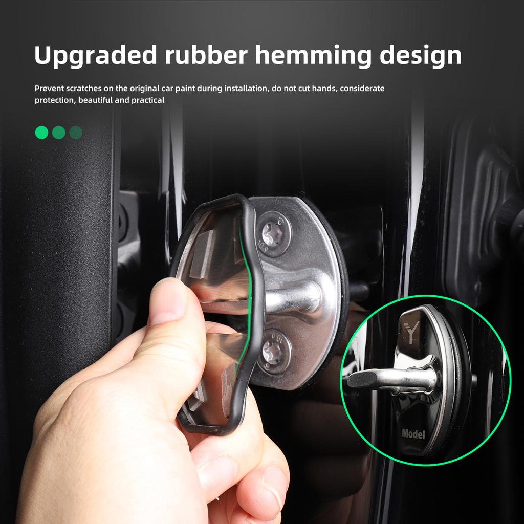 LUCKEASY подходит для Tesla Model Y, автомобильный дверной замок, защитная крышка, автомобильный дверной замок, антикоррозийное украшение