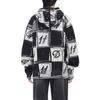 We11done Chess Board Graphic Knit Hoodie Black Unisex Tops WD-KT3-22-640-U-BK