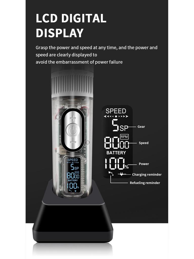 Мощная прозрачная машинка для стрижки волос с основанием, керамическими лезвиями, электрическая машинка для стрижки