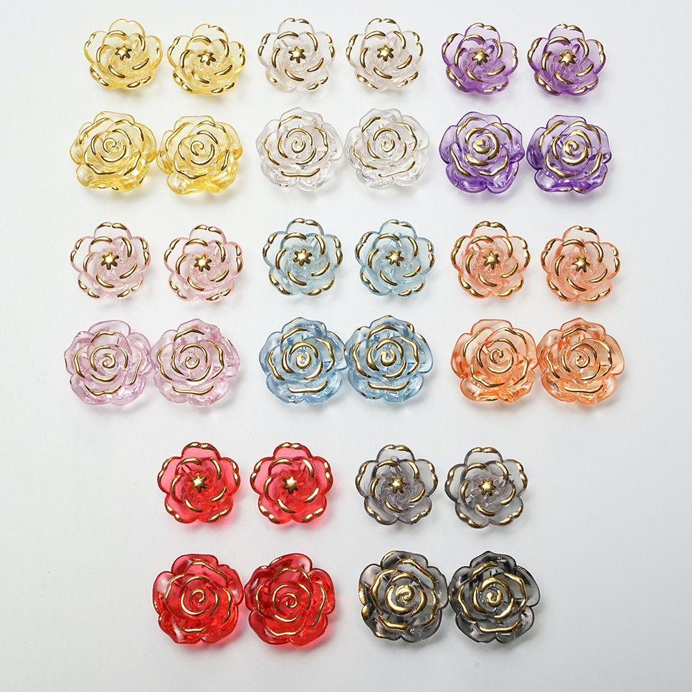 10 шт. акриловые цветочные бусины, украшение, универсальный кулон, прочное отверстие, шарм для изготовления ювелирных изделий