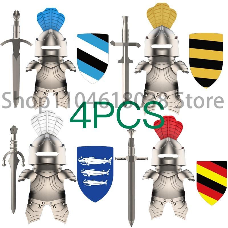 Средневековые Военные Фигурки Осьминог Морской Демон Рыцари Строительные Блоки Оружие Аксессуары Меч Храм Копье Щит MOC MINiBricks