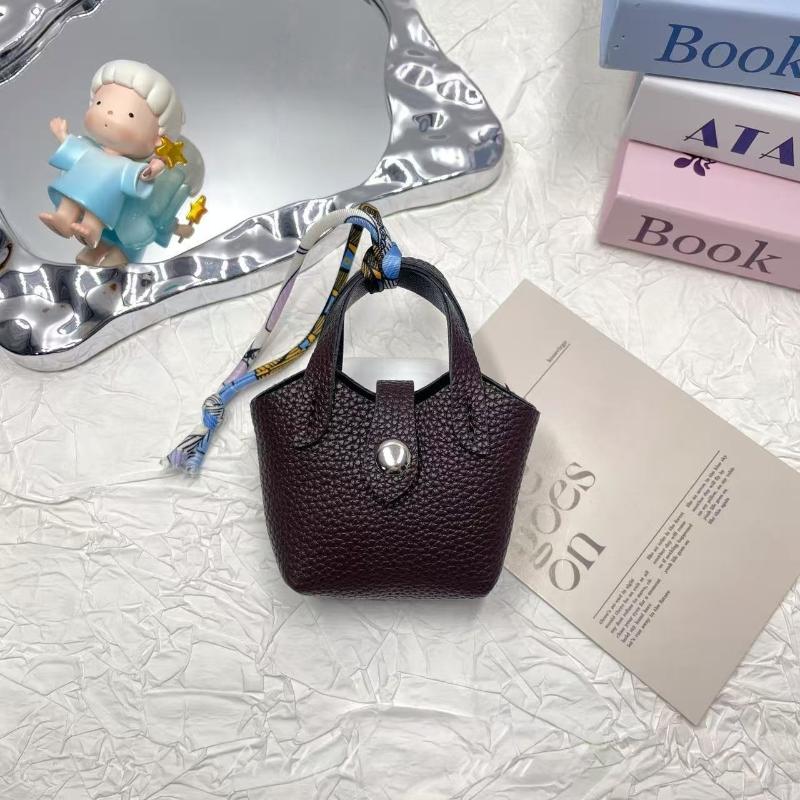 1 шт. Креативный чехол для Bluetooth-наушников Мини-корзинка Подвеска Высококачественная кожаная брелок-подвеска для автомобиля Маленькие предметы Сумка