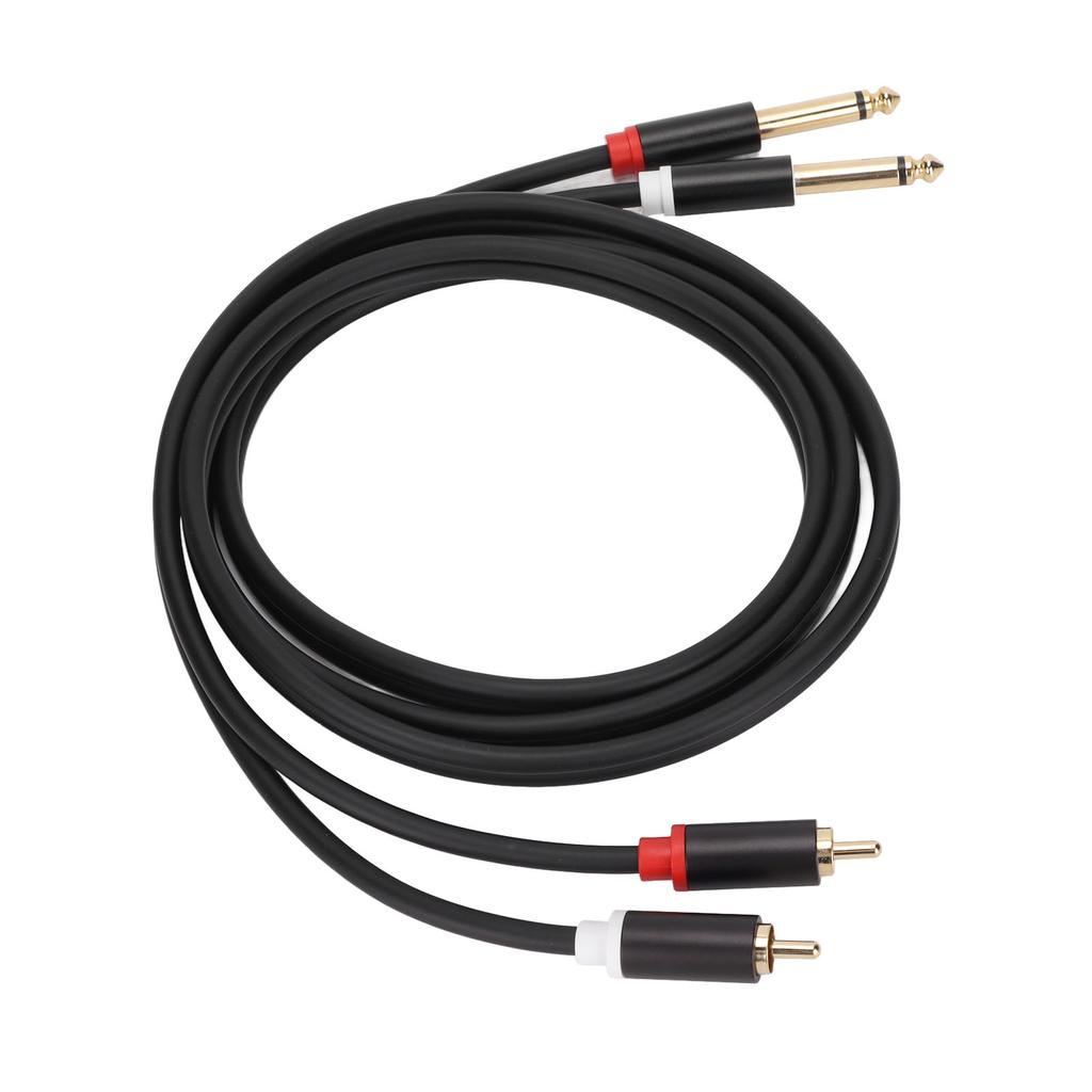 1 4in Dual RCA To Dual TS Cable 4.9ft 6.35mm 2 RCA Port To 2 TS Port Cable Stereo Interconnect Cord