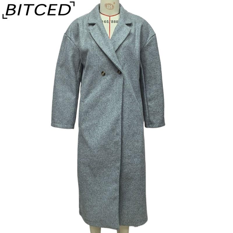 BITCED Women's Multi-Colour Multi-Size Wool Twill Trench Coat