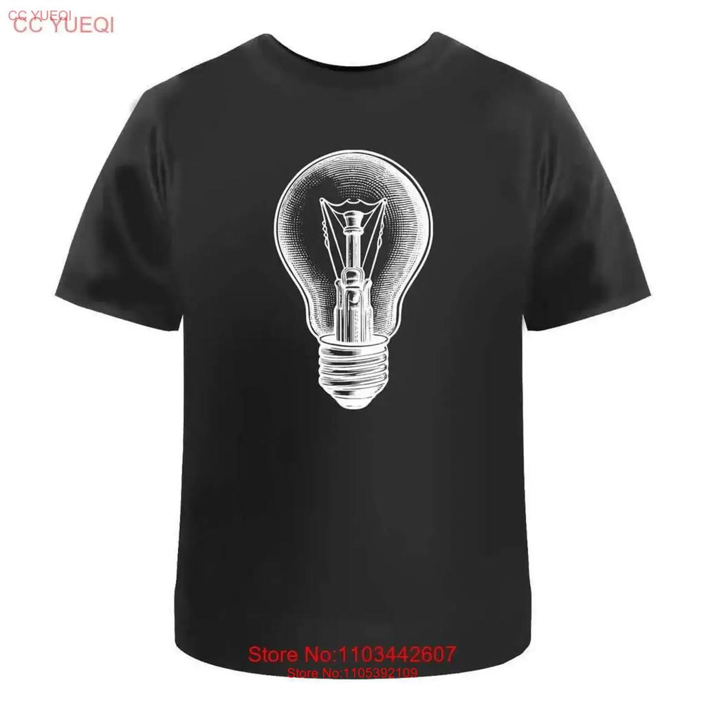 Light Bulb Cotton T Shirt Ta045476 Vintage Washed Homme Stretched Stylish Streetwear Casual Versatile Breathable Soft