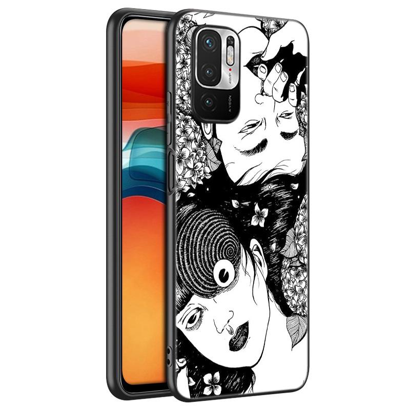 Аниме Junji Ito футболки ужасов силиконовый чехол для телефона для Xiaomi Redmi Note 11 10 9 8 Pro 11T 10T 10S 9S 8T 9 9A 9C 9T черный чехол