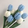 1PC Artificial Tulips Bouquet Home Decor Fake Flower Handmade Hand-Woven Knitted