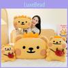 Bear Plush Crown Cushion Cartoon Toy Cute Stuffed Doll Decoration Kids Gift