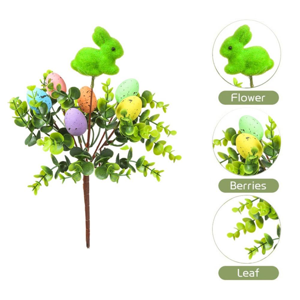 Искусственный пасхальный цветок пена пасхальное яйцо кролик цветочный декор весенние цветочные стебли крапчатое пасхальное растение веточки для Пасхи