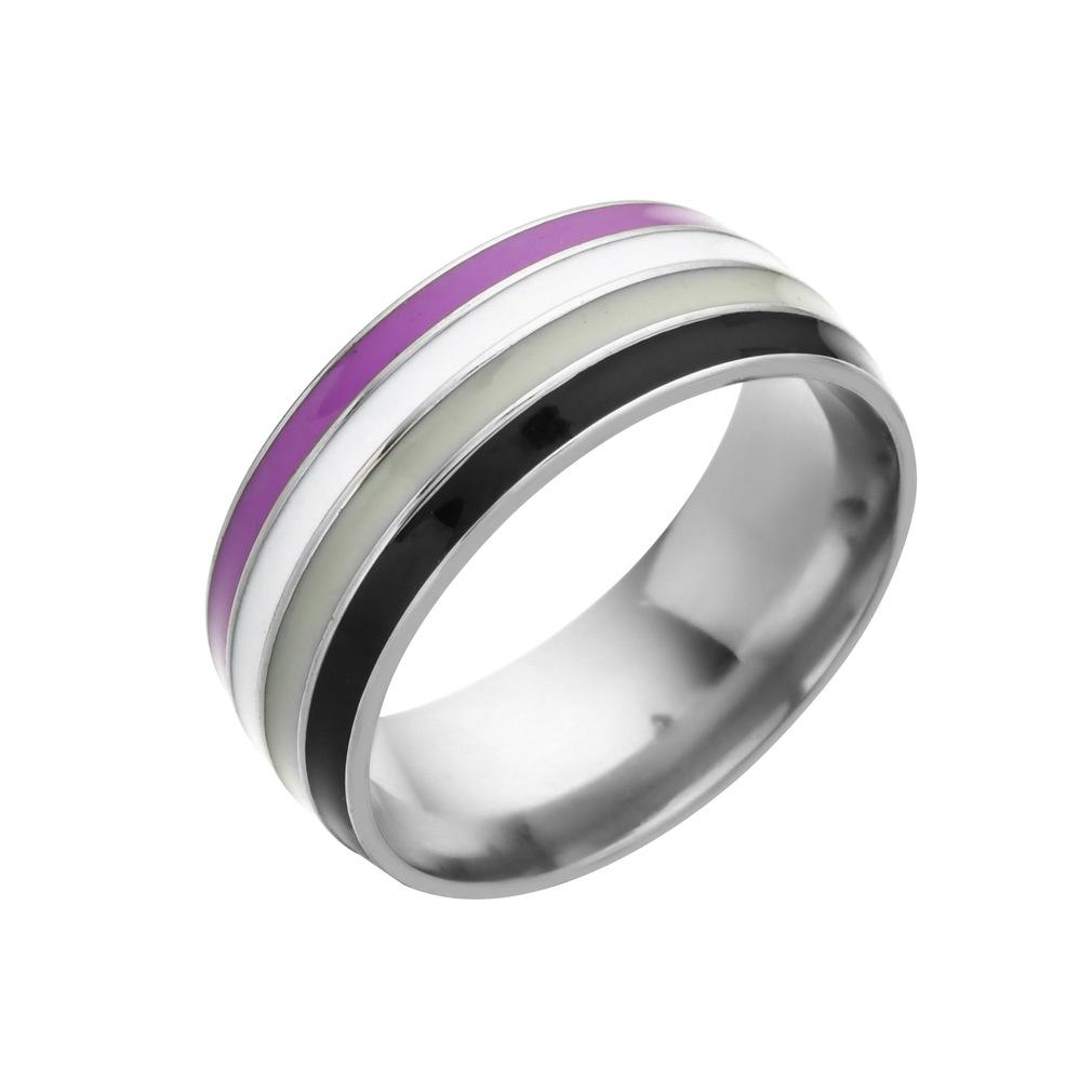 2025 New Fashion Bisexual Pride Iridescent Stainless Steel Ring European and American Homosexual Rainbow Ring Accessories