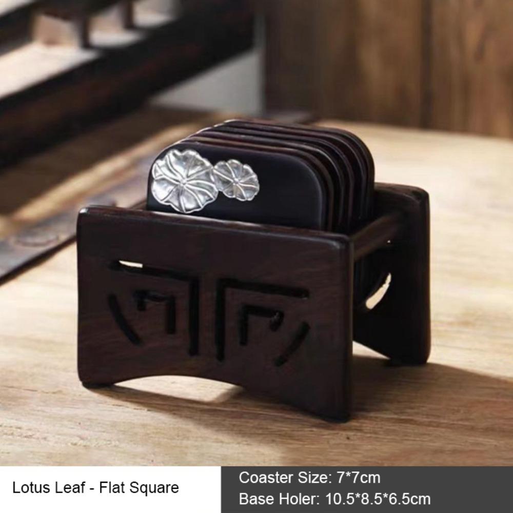 Heat Resistant Cup Pad Black Sandalwood Tea Tray High-End Cup Mat Tea Table
