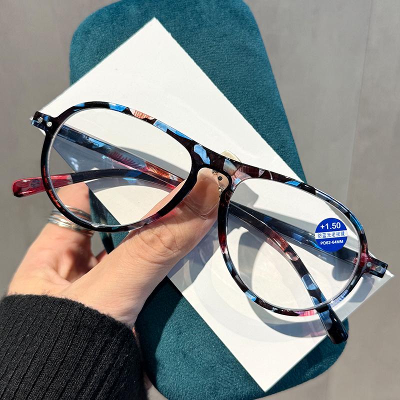 Женские очки для пресбиопии в стиле INS в форме жабы, цветные с принтом, на пружинной дужке, с защитой от синего света, для чтения, диоптрии до +4.0