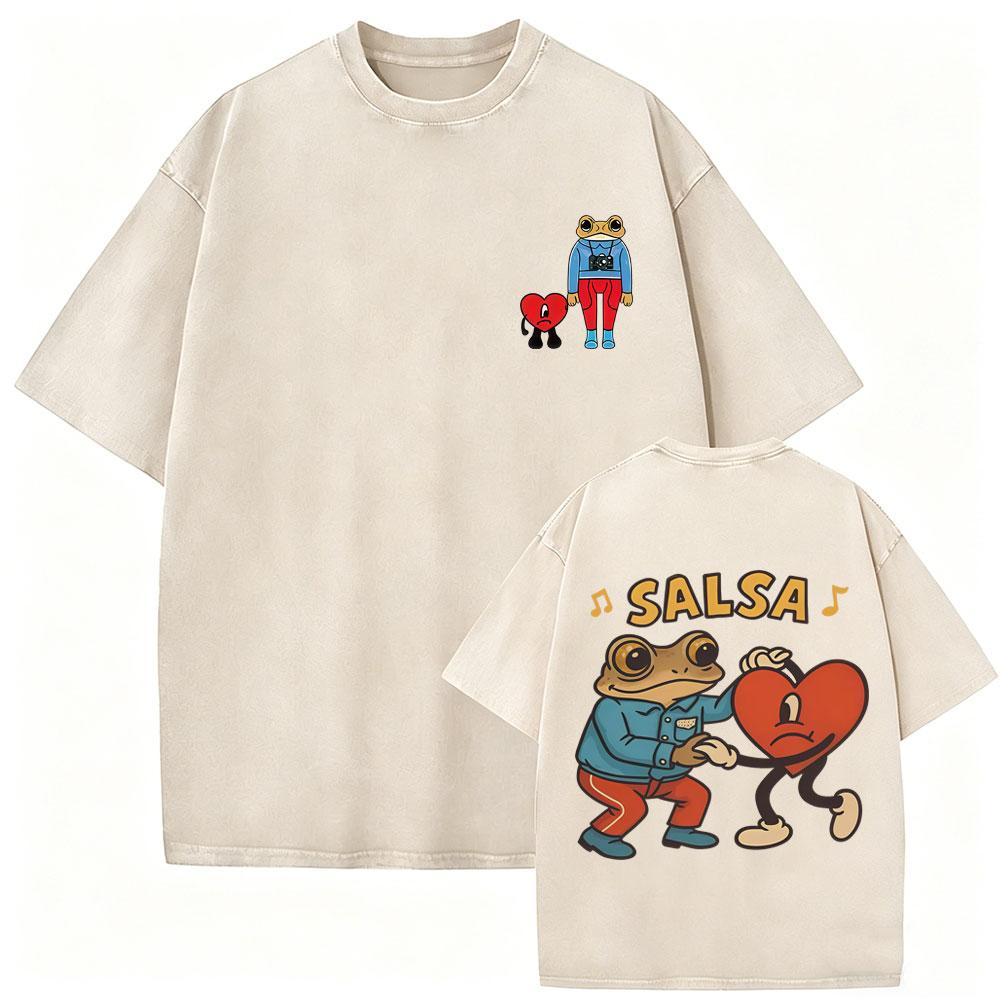Vintage Acid Washed Rapper Bad Bunny Tshirt Debi Tirar Mas Fotos DTMF Tshirts Men Women Hip Hop Retro Short Sleeves T Shirts