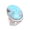 Larimar Gemstone 925 Sterling Silver Jewelry Ring Size 10