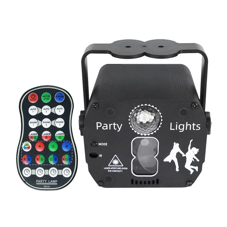 Звуковая активация DJ Disco Laser Party Lights Светодиодная стробоскопическая лампа для рождественской вечеринки в честь Хэллоуина