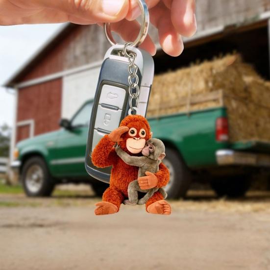 Keychain Pendant 2D Acrylic Long Arm Monkey Charm Key Chain Bag Wallet Charm Lightweight Backpack Accessories