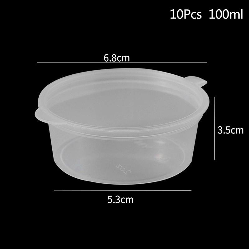 10 шт. одноразовые прозрачные пластиковые коробки для соуса и специй, контейнер для хранения специй