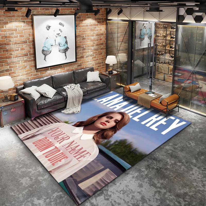 Lana Del Rey Fan Art Custom Name Carpet Rug For Living Room Bedroom Home Sofa Decoration Kids Play Nonslip Floor Mat