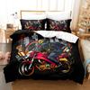 Motorcycle Duvet Cover Dirt Bike Extreme Sports Theme Motocross Racer King Queen Size for Boy Girl Adult for Bedroom Decoration