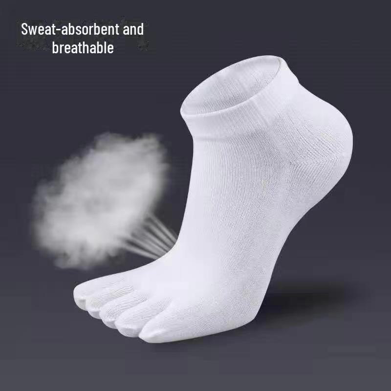 Мужские хлопковые носки с пятью пальцами и раздвоенным носком, дышащие и впитывающие пот для осенних и зимних видов спорта, однотонные