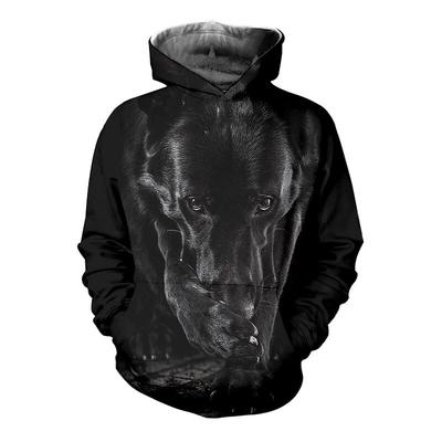 Детская толстовка-пуловер для мальчиков с животным-собакой, с длинным рукавом, карманом, детская, повседневная, с 3D-принтом