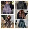 Imitation Cashmere Plaid Wool Scarf Tassel Cape Wraps Classic Long Shawl  Girl