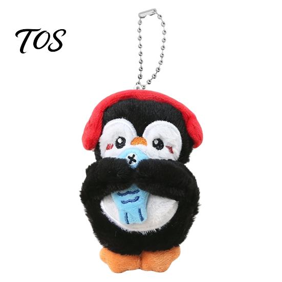 Plush Keychain Pendant Penguin Toy with Squeaker, Cartoon Schoolbag Pendant, Stuffed Animal Doll for Backpack Bag Charm Plushie