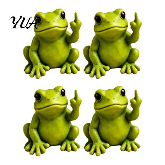 Festive Halloween Party Supplies Mini Monkey Figurine, Funny Resin Frog Statue with Middle Finger Gesture, Sarcastic Conversation Starter Desk