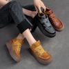 Fashion Spring Autumn Leather Thick Soled High Top Casual Shoes Women's Cowhide Retro Versatile Board Shoes Design Short Boots