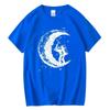 Men's High Quality 100%  Moon Print Casual Summer Cool Short Sleeve Men Tshirt Loose T-shirt Male Tee Shirts Male Tee Tops