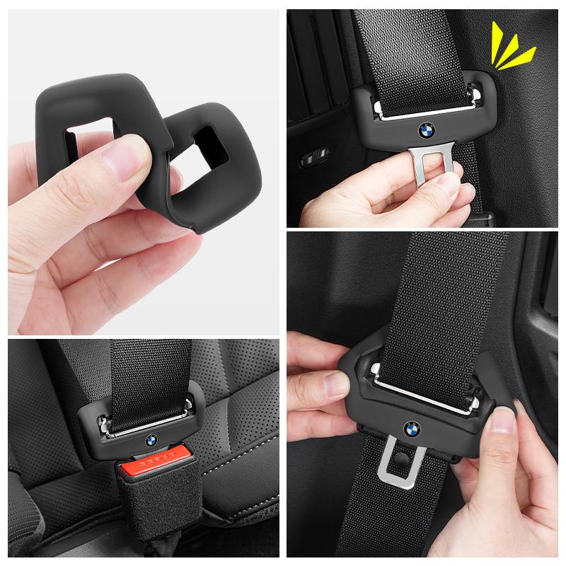 BAGC4 2026 Car Sticker Car Seat Belt Buckle Clip Anti-Scratch Cover Seatbelt Plug Dustproof Protector For BMW Series G60 X1 X2 U11 U10