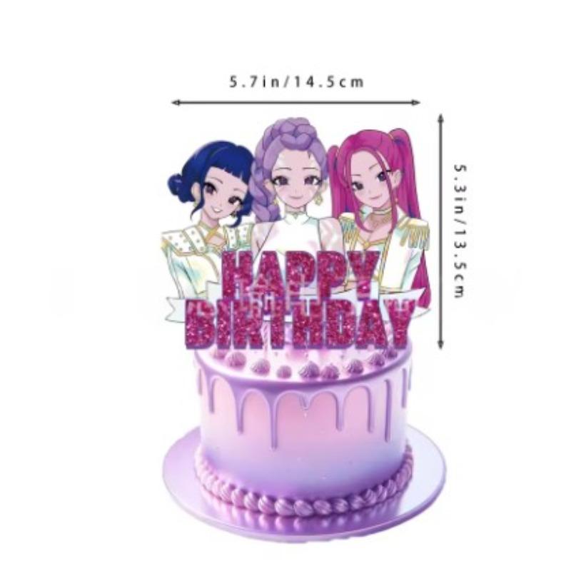 Новая горячая K-POP Охота на ведьм Тема дня рождения Вечеринка Украшение для торта на день рождения Подходит для дней рождения девочек Подарки