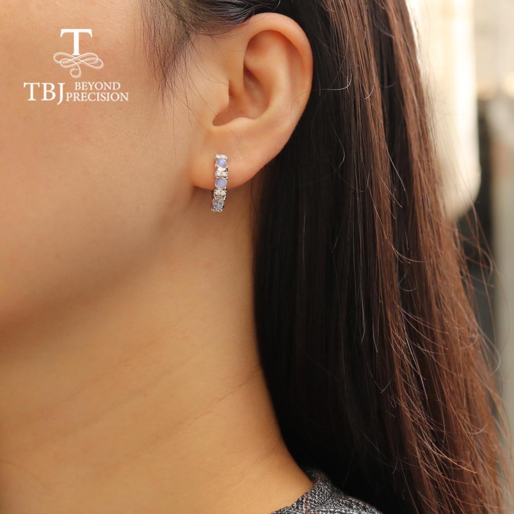 100% натуральный лунный камень, круглые серьги-кольца диаметром 4,0 мм, комплект ювелирных изделий из стерлингового серебра 925 пробы, простые женские изысканные украшения для повседневного ношения