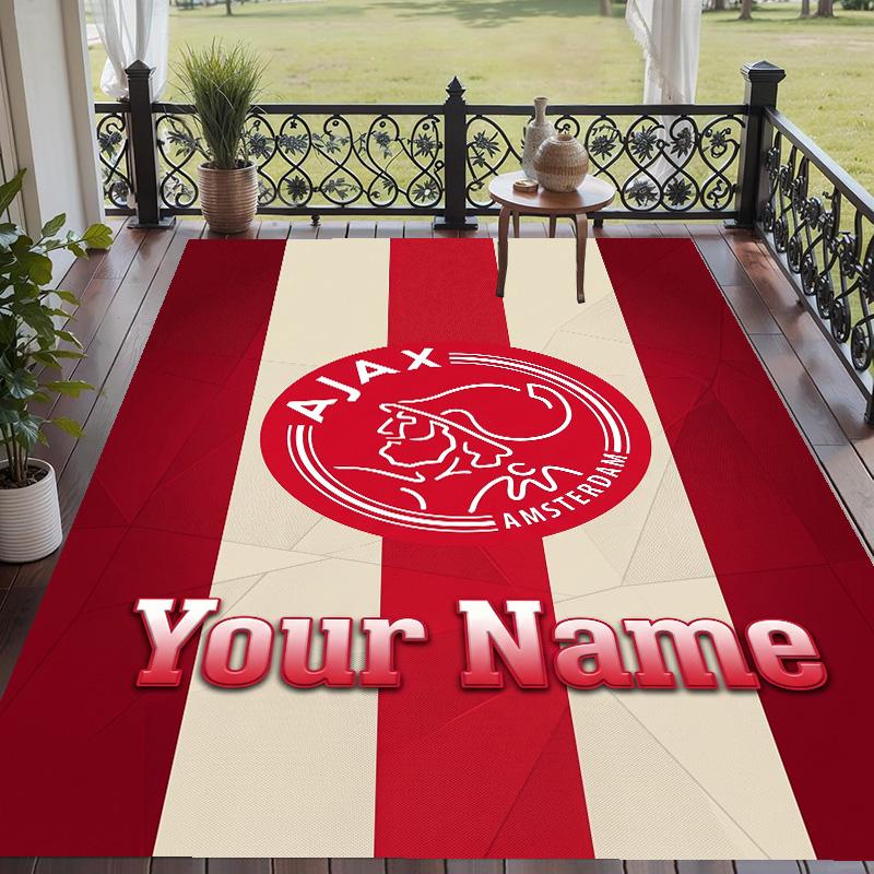 Custom Text Printed Rug Ajax Amsterdam Non Slip Floor Carpet For Home Room Decor